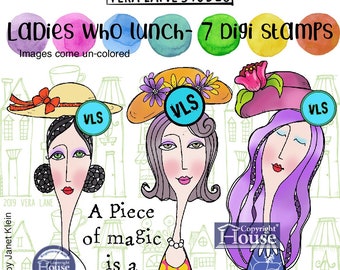 Ladies who lunch - 7 image Digi stamp set