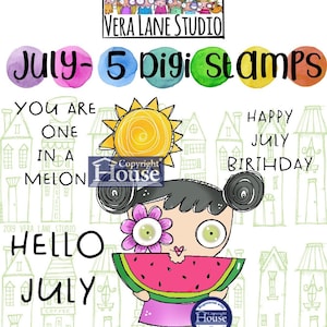 July - 5 Digi stamp set