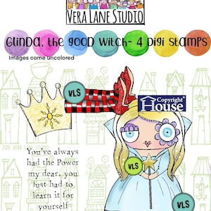 Glinda, the good witch - 4 Digi stamps in jpg and png files