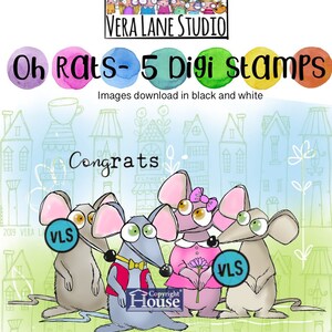 Oh Rats 5 Digi Stamp Set - Etsy