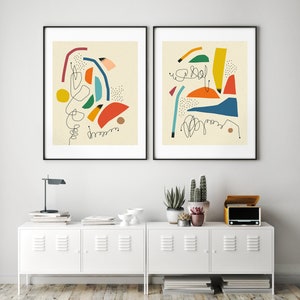 2 Minimalist Abstract Prints (Giclée Fine Art Prints & Rolled Canvas) EXPRESSION 7,8 (8x10 12x16 16x20 18x24 24x32 A1 A2 A3 A4) Unframed