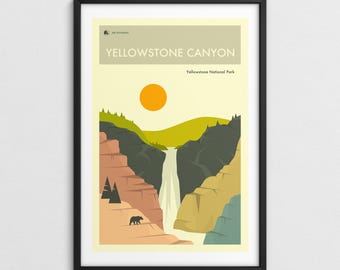 YELLOWSTONE NATIONAL PARK, Wyoming Travel Poster Pop Art (Giclée Fine Art Print)