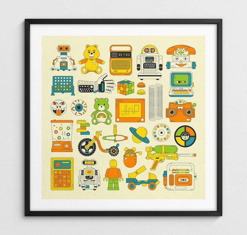 a picture of a bunch of different things on a wall