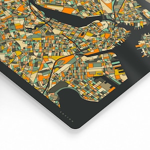 BOSTON MAP (Ready To Hang Metal Print) City Street Map by Jazzberry Blue