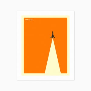 EXPLORE (Giclée Fine Art Print) Minimalist Space Travel Poster (8x10 12x16 16x20 18x24 24x32 A1 A2 A3 A4) Rolled, Stretched or Framed