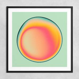 ECTOPLASM 45 (Impressão Fine Art em Giclée sobre Papel ou Tela) Orbe Gradiente Abstrato Psicodélico da Jazzberry Blue (Com ou Sem Moldura)