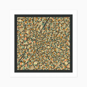 BRUSSELS Giclée Fine Art Print City Street Map 10x10 12x12 16x16 24x24 28x28 30x30 Rolled, Stretched or Framed image 2