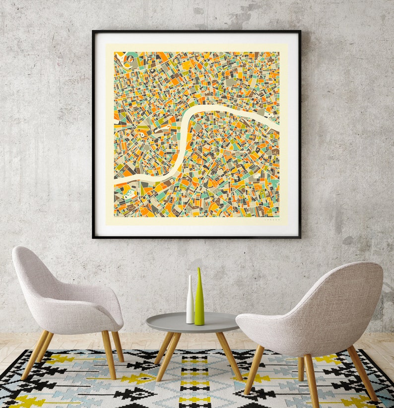 LONDON City Street Map giclée Fine Art Prints & Rolled Etsy