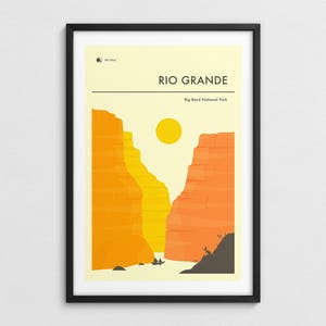 BIG BEND National Park, reisposter Rio Grande (Giclée Fine Art-print)