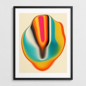 Bunte abstrakte Kunst, lebendiges zeitgenössisches Dekor (Giclée Fine Art Print) GLITCH