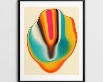 Colorful Abstract Wall Art, Vibrant Contemporary Decor (Giclée Fine Art Print)  GLITCH