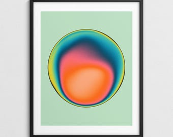 Vibrant Modern Abstract Gradient Wall Art, Contemporary Decor (Giclée Fine Art Print) FUSION