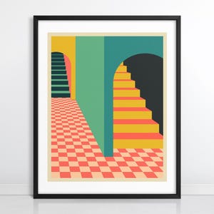 Minimalist Geometric Abstract Wall Art (Giclée Fine Art Print) SLEEPWALKING 4 by Jazzberry Blue