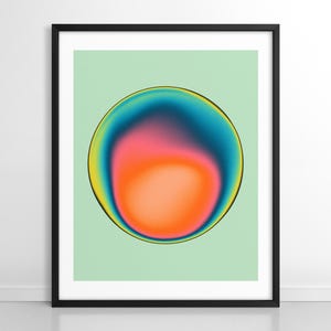 Kleurrijke psychedelische abstracte verloopbol (Giclée Fine Art Print) FLOW 19 van Jazzberry Blue