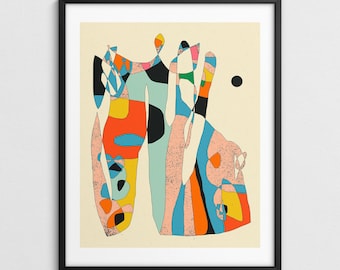 Colorful Funky Abstract Wall, Psychedelic Decor (Giclée Fine Art Print) SCRIBBLE