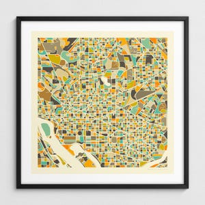 WASHINGTON DC MAP (Giclée Fine Art Print) Minimalist City Street Map (Series 1)