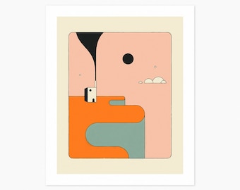 LIMBO 8 (Giclée Fine Art Print) Simple Minimalist Landscape Illustration (8x10 12x16 16x20 18x24 24x32) Rolled, Stretched or Framed