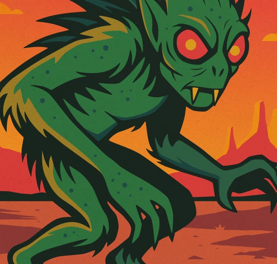 CHUPACABRA, Cryptid Travel Poster, Supernatural Wall Art (giclée