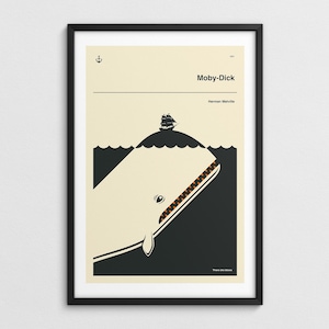MOBY-DICK, Minimalist Book Cover Pop Art (Giclée Fine Art Print)