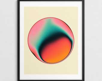 Vibrant Abstract Gradient Wall Art, Contemporary Decor (Giclée Fine Art Print) SOLAR FLUX