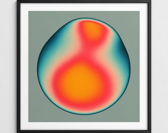 Bold Colorful Gradient Abstract Wall Art, Psychedelic Decor (Giclée Fine Art Print) QUANTUM