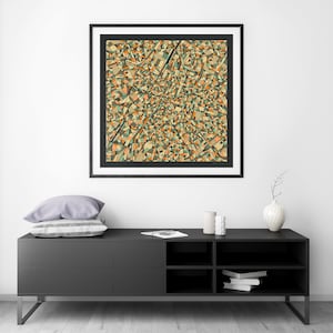 BRUSSELS Giclée Fine Art Print City Street Map 10x10 12x12 16x16 24x24 28x28 30x30 Rolled, Stretched or Framed image 4