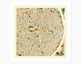 ST LOUIS MAP (Giclée Fine Art Print or Photo Paper Print) City Street Map by Jazzberry Blue (Unframed)