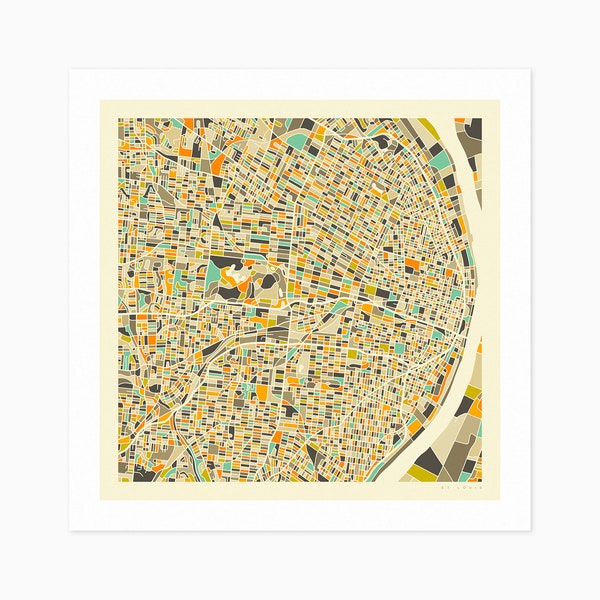 ST LOUIS (Giclée Fine Art Print) City Street Map (10x10 12x12 16x16 24x24 28x28 30x30) Rolled, Stretched or Framed