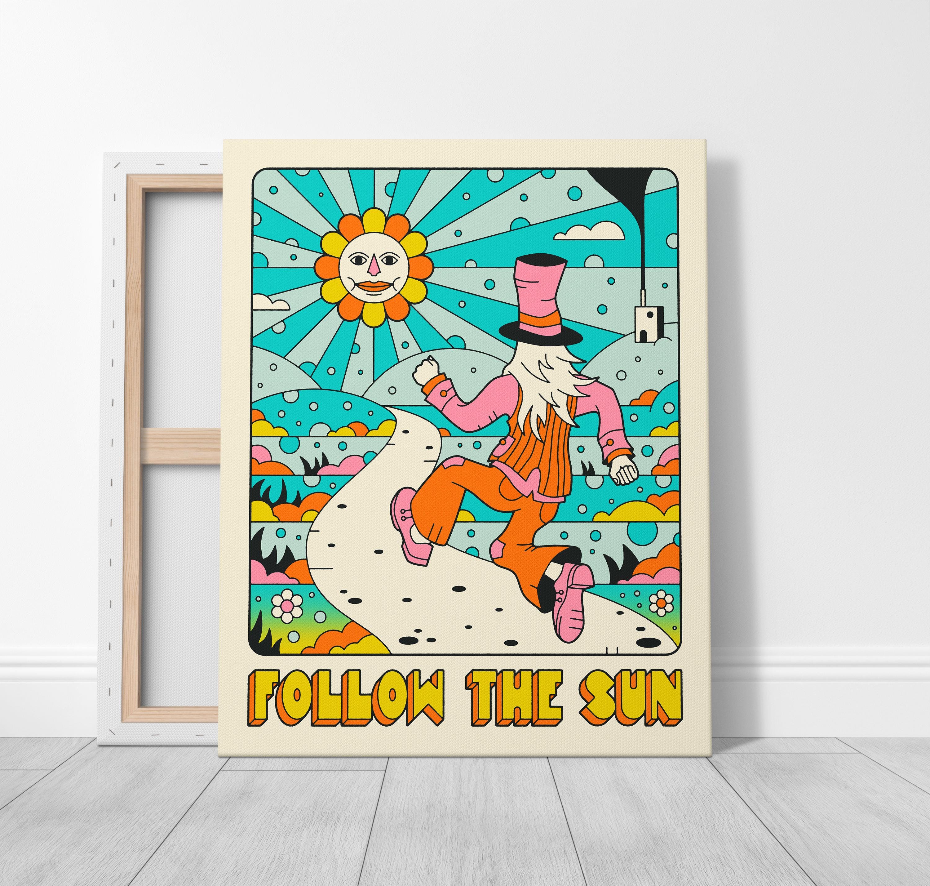 Colorful Psychedelic Pop Art Poster (giclée Fine Art Print) FOLLOW
