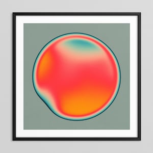 ECTOPLASM 98 (stampa fine art giclée su carta o tela) Psychedelic Abstract Gradient Orb di Jazzberry Blue (con o senza cornice)