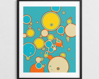 Psychedelic Geometric Abstract Wall Art (Giclée Fine Art Print) INTERACTION 2