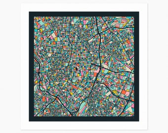 MADRID City Street Map (Giclée Fine Art Print) (10x10 12x12 16x16 24x24 28x28 30x30) Rolled, Stretched or Framed (2024)