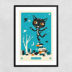 TAROT KARTE: Der Narr (Giclée Fine Art Druck auf Papier oder Leinwand) Mystisch Okkult Pop Art von Jazzberry Blue (Gerahmt oder Ungerahmt)