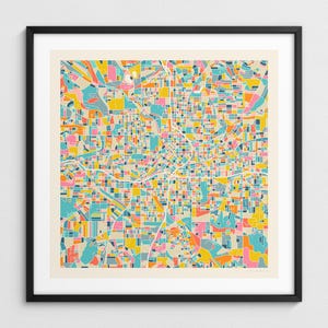 ATLANTA MAP (Giclée Fine Art Print) Colorful Modern City Street Map (Series 2)