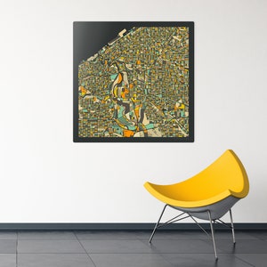 CLEVELAND MAP Ready To Hang Metal Print City Street Map by Jazzberry Blue image 7