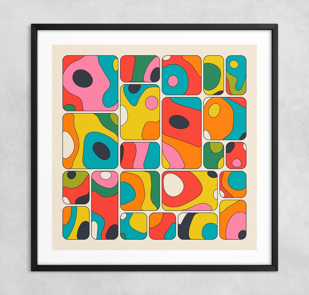 Geometric Abstract Wall Art (giclée Fine Art Print) RHYTHMS 1 by
