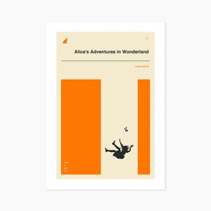 ALICE IN WONDERLAND (Giclée Fine Art Print) Minimalist Book Cover (8x10 12x16 16x20 18x24 24x32 A1 A2 A3 A4) Rolled, Stretched or Framed