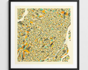 MONTREAL MAP (Giclée Fine Art Print) Minimalist City Street Map (Series 1)
