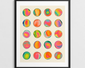 Colorful Psychedelic Abstract Wall Art, Modern Minimalist Decor (Giclée Fine Art Print) SPECTRUM