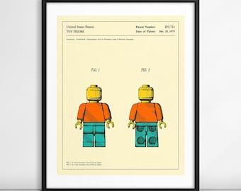 TOY FIGURE (Giclée Fine Art Print on Paper or Canvas) 1979 Patent Reproduction Pop Art (Framed or Unframed)