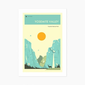 YOSEMITE National Park Travel Poster (Giclée Fine Art Print) Yosemite Valley (8x10 12x16 16x20 18x24 24x32) Rolled, Stretched or Framed