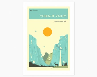 YOSEMITE National Park Travel Poster (Giclée Fine Art Prints & Rolled Canvas) Yosemite Valley (8x10 12x16 16x20 18x24 24x32) Unframed