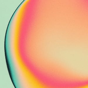 The image is a vibrant abstract composition with a gradient of colors, including shades of orange, pink, and yellow, creating a visually striking and dynamic effect.