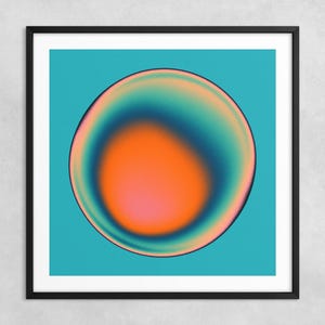 ECTOPLASM 41 (Stampa Fine Art Giclée su carta o tela) Sfera sfumata astratta psichedelica di Jazzberry Blue (con o senza cornice)