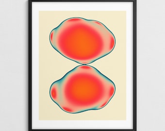 Lebendige minimalistische abstrakte Wandkunst, modernes Dekor (Giclée Fine Art Print) PLASMOID