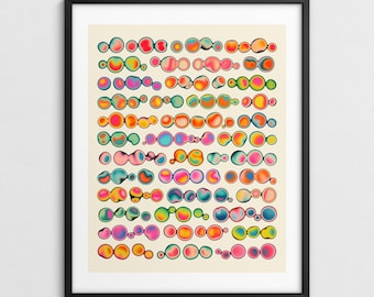 Färgglad modern abstrakt väggkonst, samtida psykedelisk dekor (Giclée Fine Art Print) ECTOPLASM