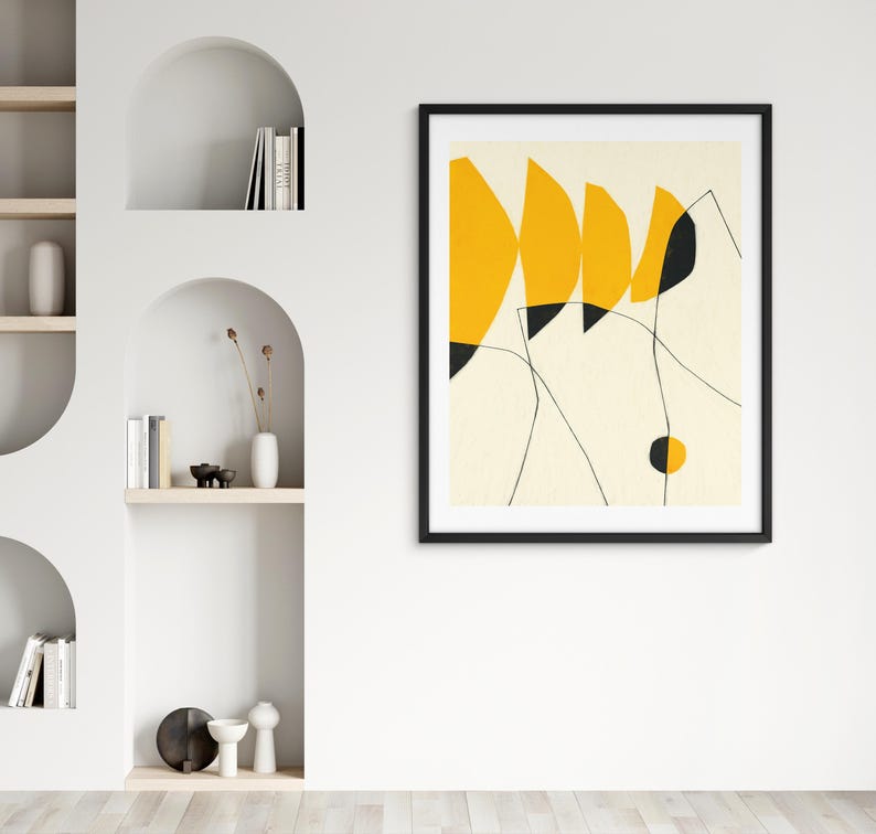 Minimalist Abstract Wall Art, Mid-Century Modern Decor (Giclée Fine Art Print) FLOW MOTION image 4