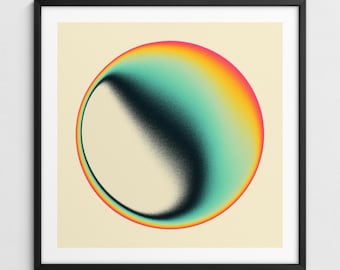 Colorful Minimalist Abstract Wall Art, Contemporary Decor (Giclée Fine Art Print) ECHO