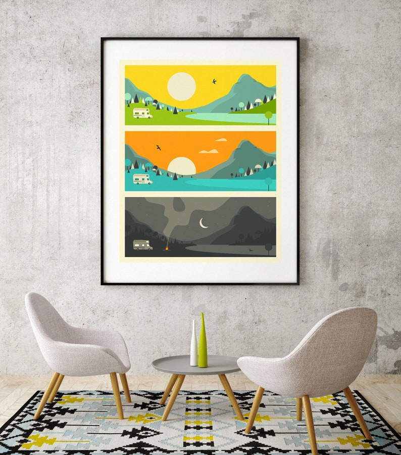 CAMPFIRE Giclée Fine Art Print Travel Poster Pop Art 8x10 12x16 16x20 18x24 24x32 A1 A2 A3 A4 Rolled, Stretched or Framed image 5