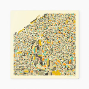 CLEVELAND MAP Ready To Hang Metal Print City Street Map by Jazzberry Blue image 10